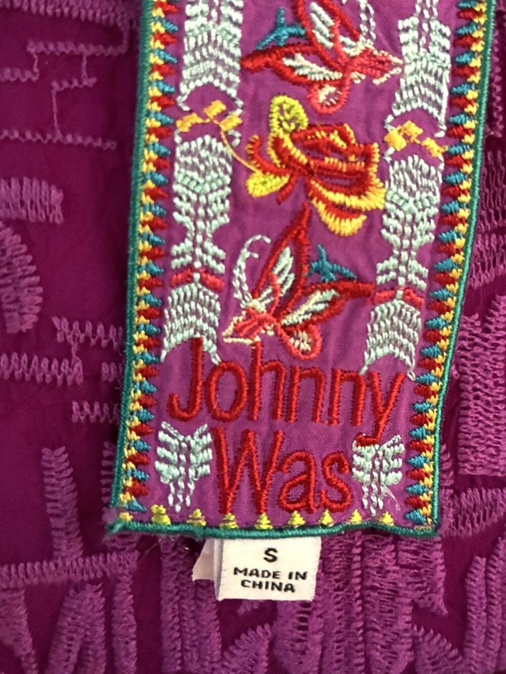 Johnny Was Magenta Leena Embroidered Tunic - Picture 9 of 13